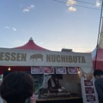 産業まつりで焼かれていた県産豚のソーセージ
